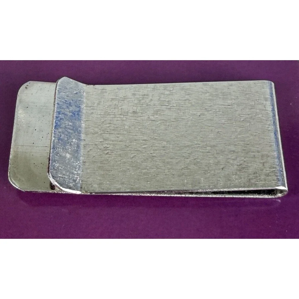 VTG Florentine Money Clip Silver Tone With Eagle Shield And Crossed Swords